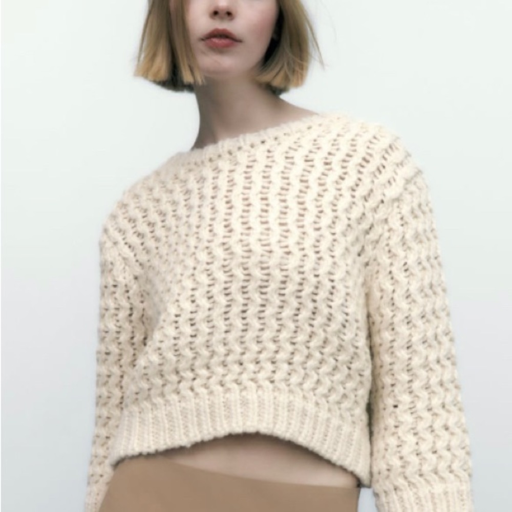 ZARA NWT WOOL BLEND KNIT SWEATER M
